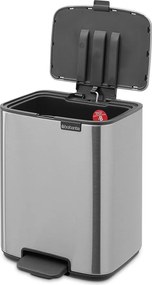Cestino per la spazzatura color argento opaco in acciaio con pedale 7 l Bo – Brabantia