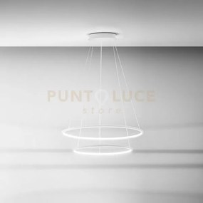 Erika s/2 lampadario sospeso 2 luci a led 3000k 3700lm 80w(35w+45w)...