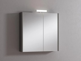 Pensile con luce Akira laccato lucido grigio L 71.5 x H 70 x P 15.5 cm
