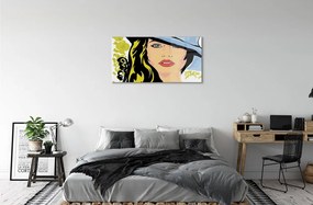 Quadro vetro Cappello da donna 100x50 cm