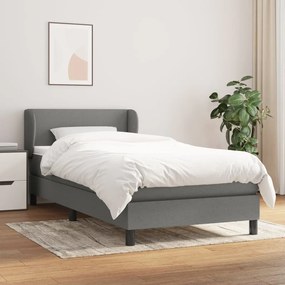 Giroletto A Molle Con Materasso Grigio Scuro 90x200 Cm Tessuto /