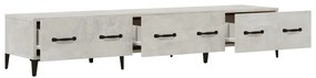 Mobile Porta TV Grigio Cemento 150x34,5x30 cm Legno Multistrato