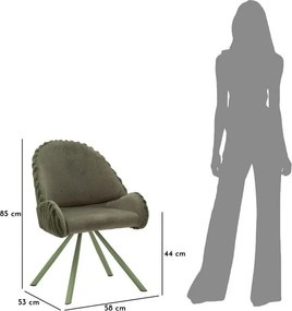 Set di sedie da pranzo verde imbottite con braccioli 2 pz Stockholm – Mauro Ferretti