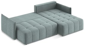 Divano angolare blu allungabile/con contenitore (con penisola a destra/con chaise lounge) Moku – Makamii