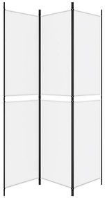 Divisorio a 3 pannelli bianco 150x220 cm in tessuto