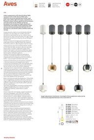 Redo 01-3546 - Lampadario LED a sospensione con filo AVES LED/12W/230V diametro 9,6 cm CRI 90 bianco