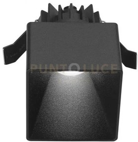 Gfa364-faretto led ad incasso quadrato 7x7cm nero 3000k 400lm 9w ip54
