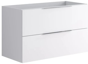 Armadietto bagno a terra Brera 2 cassetti P 45.5 x L 99.5 x H 60 cm laccato opaco bianco