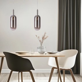 Lampadario LED color antracite con paralume in vetro ø 13 cm Fiuggi – Candellux Lighting