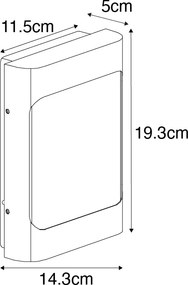 Lampada da parete da esterno di design nera incl. LED IP44 con sensore crepuscolare - Khuvan