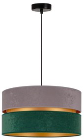 Duolla - Lampadario a sospensione con filo DUO 1xE27/15W/230V diametro 40 cm grigio/verde/oro