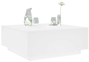 Tavolino Da Salotto Bianco 100x100x40 Cm İn Legno Multistrato /