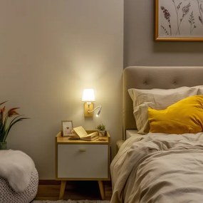 Brilagi - Applique a LED NUBILA WOOD 1xE27/25W/230V + LED/3W quercia/bianco