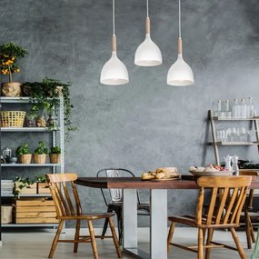 Lampadario a sospensione con filo NOAK WOOD 3xE27/60W/230V