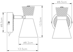 Globo 54807-1 - Luce Spot da parete AERON 1xE14/25W/230V