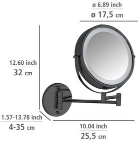 Specchio per make-up con illuminazione/con ingrandimento (con ingrandimento 5x) ø 25,5 cm Lumi – Wenko