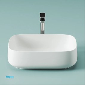 The ArtCeram "Cognac" Lavabo D'Appoggio Quadro 55x35 cm Bianco Lucido