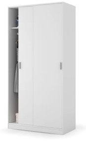 Armadio Guardaroba 2 Ante Scorrevoli 100x50x200 Bianco Opaco Max