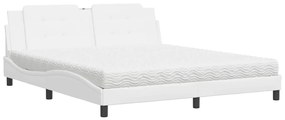 Letto con materasso bianco 180x200 cm in similpelle