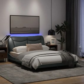 Giroletto con Luci LED Grigio Chiaro 140x190 cm in Tessuto