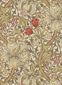 Morris & Co Carta da parati Golden Lily - Biscuit/ Brick