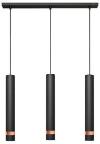Lampadario su filo LED TUBA 3xGU10/4,8W/230V nero/rame