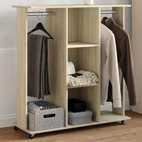 Armadio Con Ruote Rovere Sonoma 102x38x110 Cm Legno Multistrato /