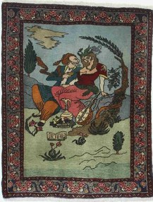 Bidjar Tappeto persiano 60 x 90 Verde (Iran) Annodato A Mano