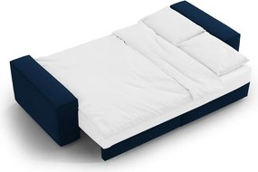 Divano blu scuro allungabile e con contenitore rivestito in velluto 247 cm Jodie – Micadoni