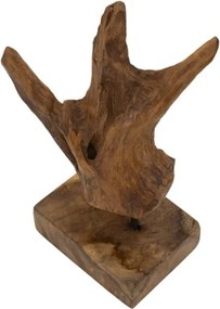 Scultura Akar In Teak Ric, Cm 20X11X34 Min 2 (Pezzi Unici - Non Rip. In Serie)