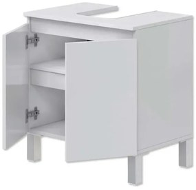 Mobile bagno bianco lucido da appoggio per lavabo 60x40x63,5h