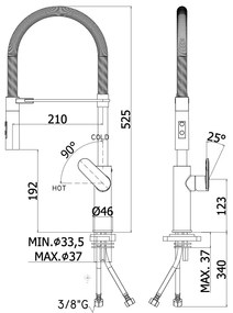 Paffoni Candy Ca179 Professional Miscelatore lavello monoforo con doccia 2 getti e canna orientabile cromo