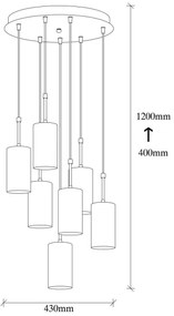 Lampadario su filo KEM 7xE27/40W/230V