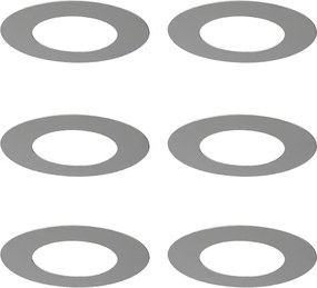 Set di 6 Anelli di Riempimento in Acciaio Inossidabile per Faretti da Incasso 7,5 - 13 cm - Spacer