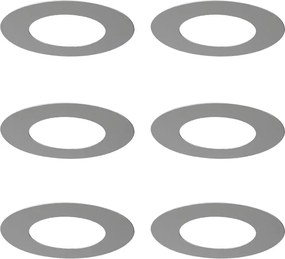 Set di 6 anelli di copertura in acciaio inossidabile per faretti da incasso 7,5 - 13 cm - Spacer