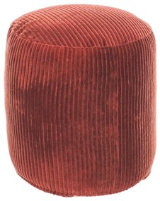 Kave Home - Pouf rotondo Cadenet in velluto a coste color terracotta Ã˜ 40 cm