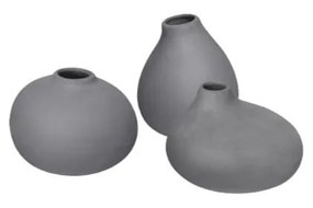 Set di 3 vasi in porcellana grigio scuro (altezza 9 cm) Nona - Blomus