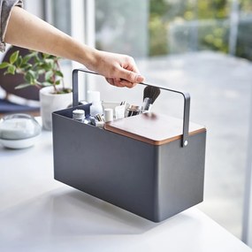 Organizer da bagno in metallo nero per cosmetici - YAMAZAKI