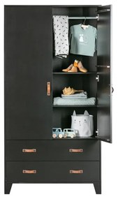 Armadio in pino nero 94x180 cm Dian - WOOOD