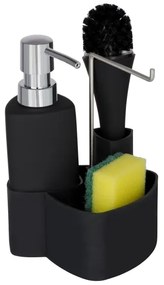 WENKO 3620127800 - Set per il lavaggio EMPIRE 11x19 cm nero/argento