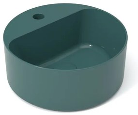 Lavabo da appoggio Open OLYMPIA CERAMICA tondo in ceramica L 40 x H 17 x P 40 cm verde lucido
