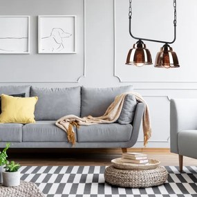 Lampadario a sospensione con catena MARIO 2xE27/60W/230V ottone