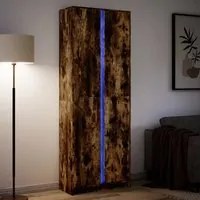 Credenza con LED Rovere Fumo 74x32,5x200 cm in Truciolato 3307895