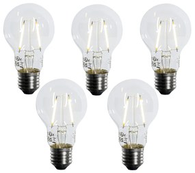 Set di 5 Lampadina LED E27 A60 con sensore di luminosità 2,5W 250LM 2700K