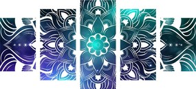Quadri 5 pezzi – Mandala moderna con motivo orientale