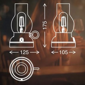 Brilo - Lampada da tavolo LED dimmerabile ricaricabile per esterni KANEA LED/1,5W/5V IP44 1200mAh bronzo