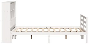 Letto libreria senza materasso bianco 140x190 cm legno di pino