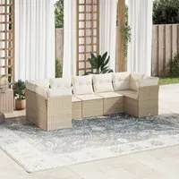 Set Divani da Giardino 7 pz con Cuscini Beige in Polyrattancod mxl 89271