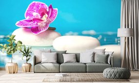 Carta da parati – Orchidea e pietre zen