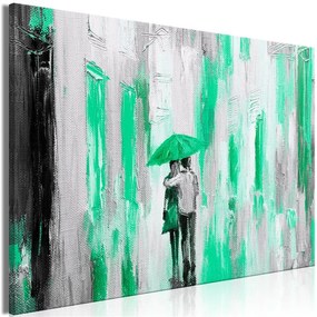 Quadro Umbrella in Love (1 Part) Wide Green  Colore Grigio, Dimensioni e Misure 90x60